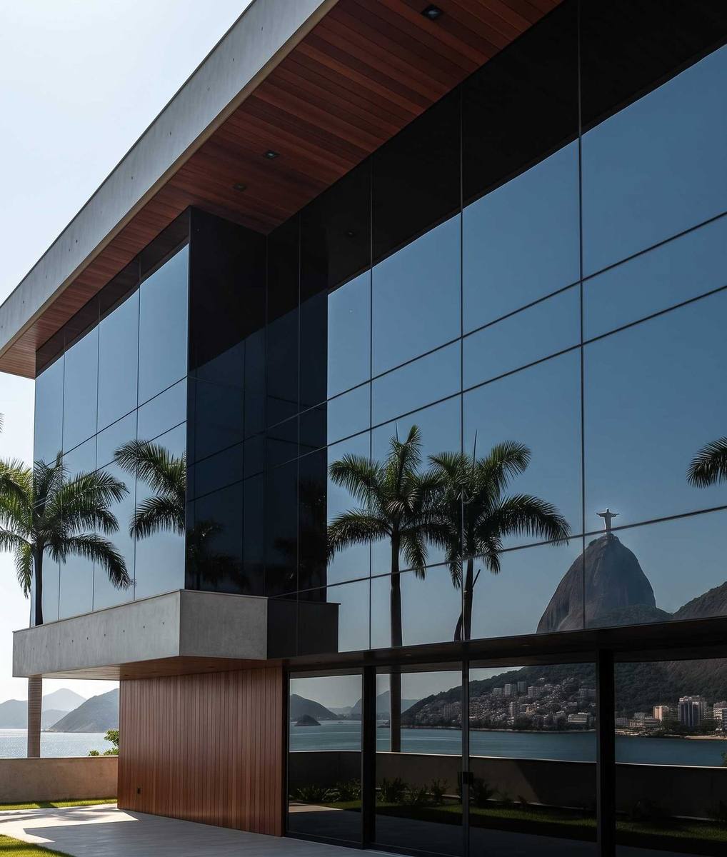 prédio de alto padrão no Rio de Janeiro com insulfilm instalado em janelas de vidro
