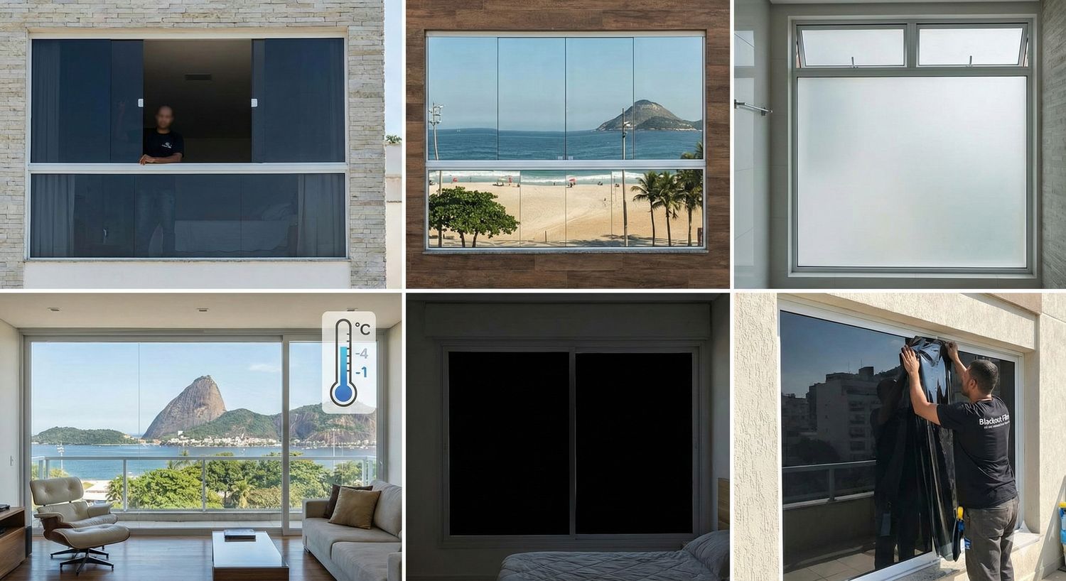 Ambiente residencial com insulfilm de controle solar reduzindo o calor no Rio de Janeiro